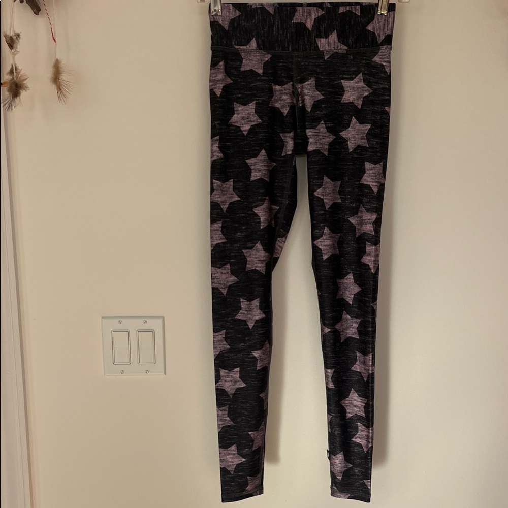 Terez Black and Pink Star Performance Leggings